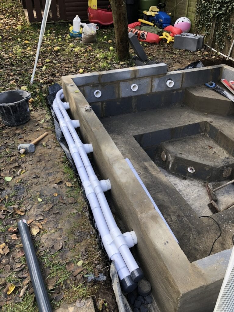 Pipes in for Hot Tub